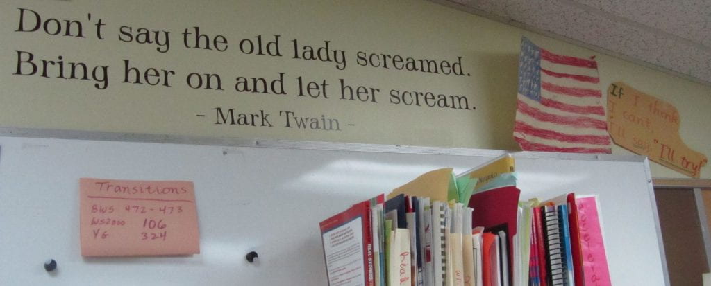 bring her on and let her scream. Mark Twain