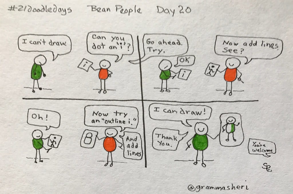 How to draw bean people